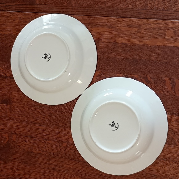 Vtg Aux Au Provence Black White Toile French Country Rooster Soup Bowls b275 - Picture 3 of 5